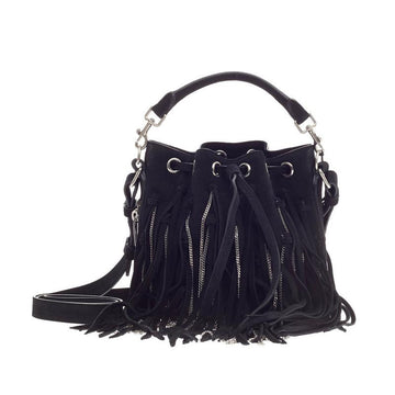 Saint Laurent Emmanuelle Bucket Bag Chain Fringe Suede Small
