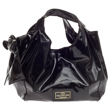 Valentino Nuage Bow Hobo Patent Medium