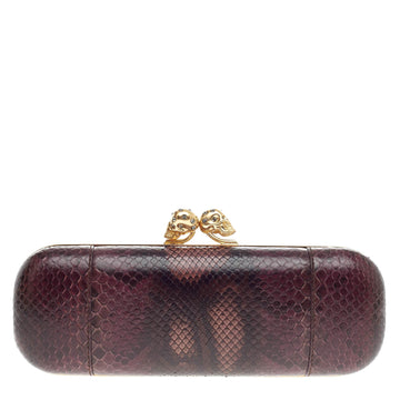 Alexander McQueen Twin Skull Box Clutch Python Long