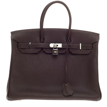 Hermes Birkin Brown Fjord with Palladium Hardware 35