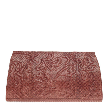 Nancy Gonzalez Clutch Floral Embossed Python