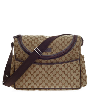 Gucci Diaper Bag Crossbody GG Canvas