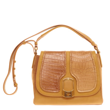 Fendi Anna Flap Bag Alligator and Leather -