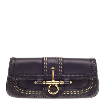 Gucci Snaffle Bit Convertible Clutch Leather -