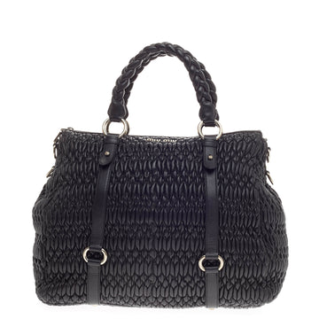 Miu Miu Convertible Zip Tote Matelasse Leather