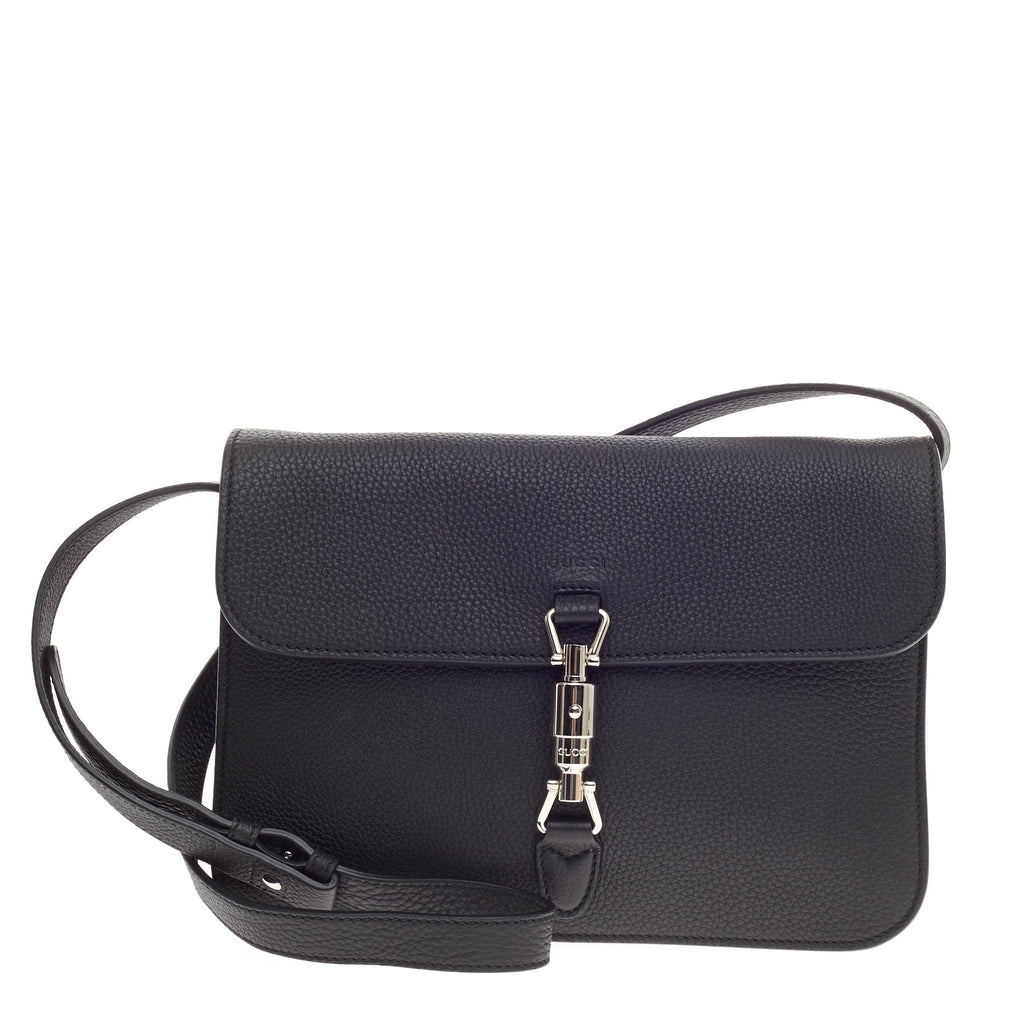 Buy Gucci Jackie Flap Shoulder Bag Soft Leather Black 321403