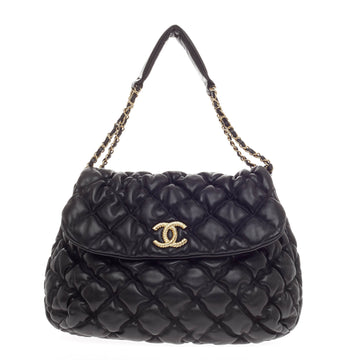 Chanel Bubble Quilt Flap Accordion Flap Lambskin