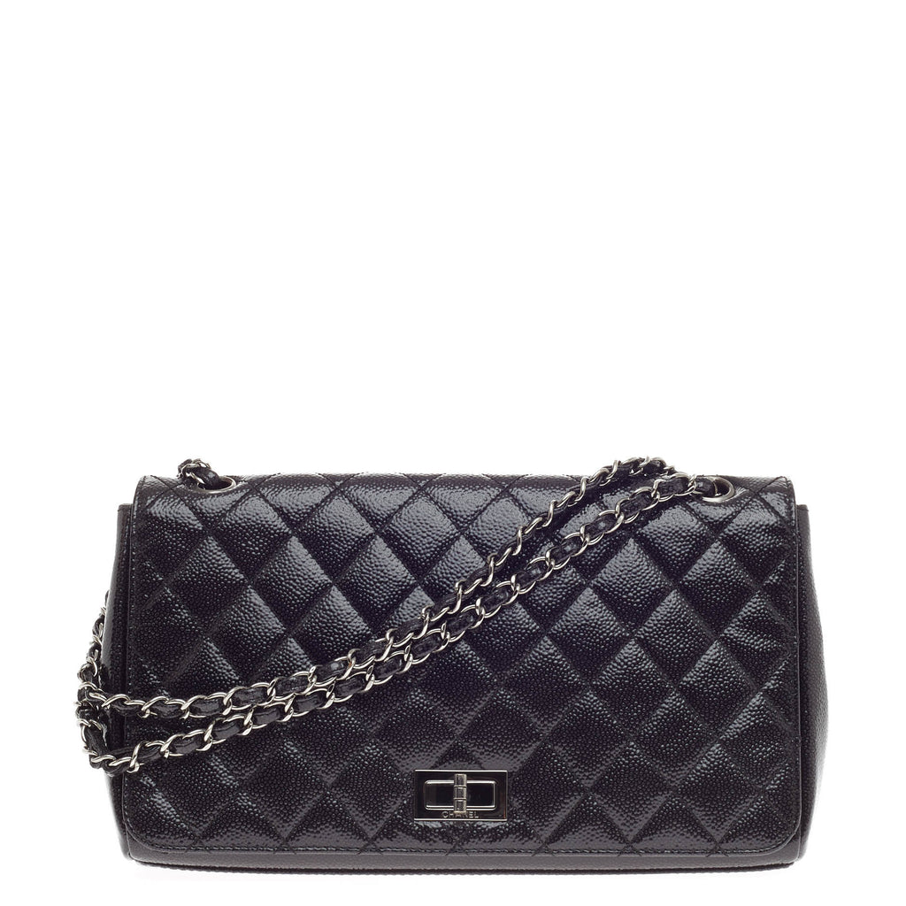 Chanel Black Diamond Shine Flap Handbag
