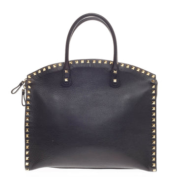 Valentino Rockstud Convertible Dome Tote Leather