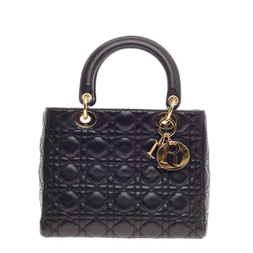 Christian Dior Lady Dior Cannage Quilt Lambskin Medium