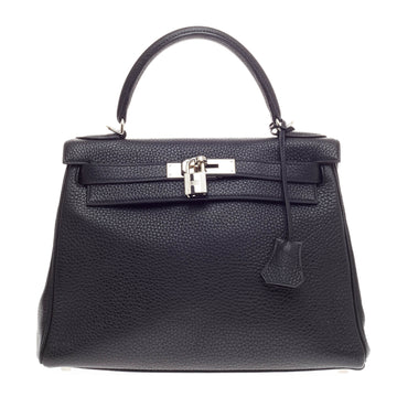 Hermes Kelly Black Togo with Palladium Hardware 28