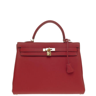 Hermes Kelly Rouge Garance Togo with Gold Hardware 35