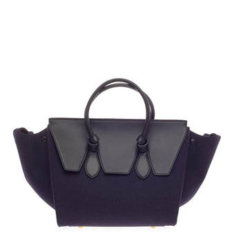 Celine Tie Knot Tote Leather and Felt Small