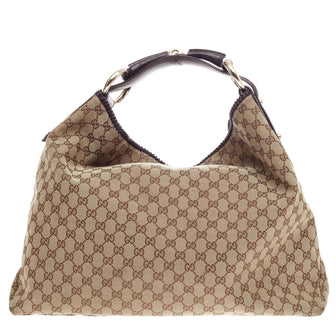 Gucci Horsebit Hobo GG Canvas Large