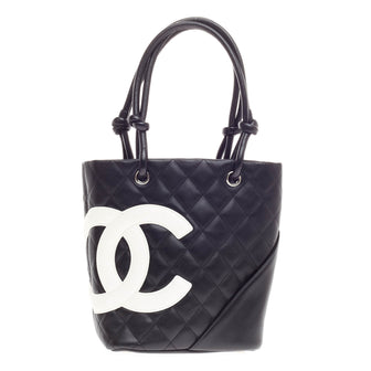 Chanel Cambon Tote Quilted Leather Petite