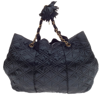 Lanvin Pleated Tote Quilted Satin Large