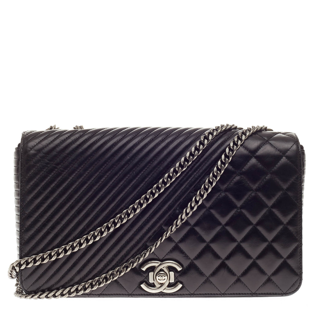 Buy Chanel Coco Boy Flap Bag Quilted Lambskin Large Black 332701