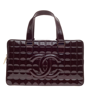 Chanel Chocolate Bar CC Bowler Patent Large