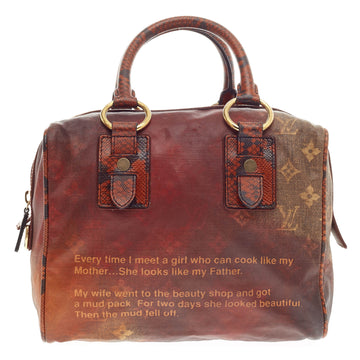 Louis Vuitton Limited Edition Mancrazy Jokes Monogram Canvas and Snakeskin