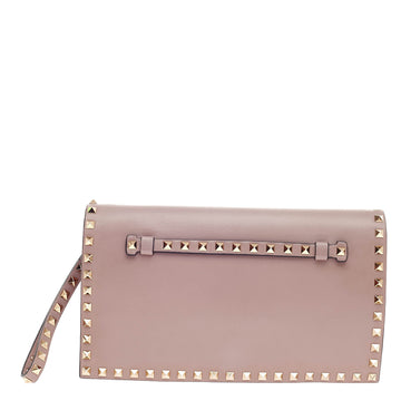 Valentino Rockstud Flap Clutch Leather