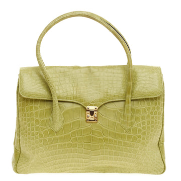 Lana Marks Convertible Flap Shoulder Bag Crocodile