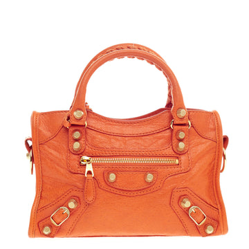 Balenciaga City Giant Studs Leather Mini