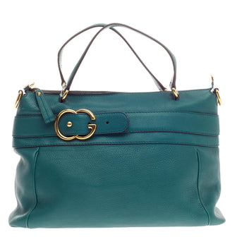 Gucci Ride Convertible Top Handle Bag Leather Medium