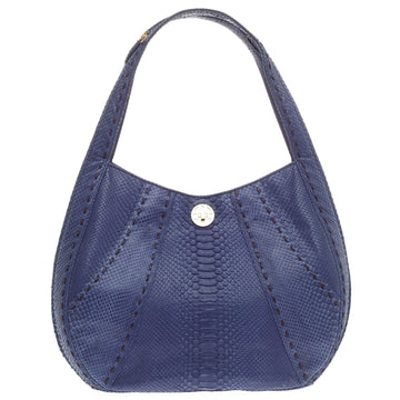 Oscar de la Renta Expandable Zip Hobo Python Large