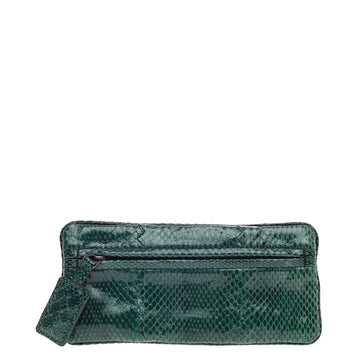 Bottega Veneta Flat Zip Clutch Snakeskin Small 