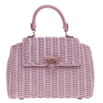 Salvatore Ferragamo Sofia Satchel Wicker Small