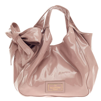 Valentino Nuage Bow Hobo Patent Medium