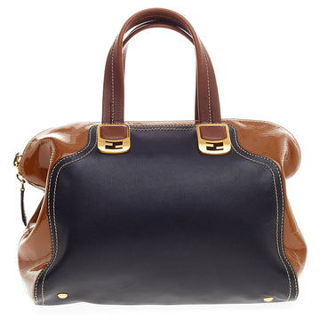 Fendi Chameleon Convertible Satchel Leather and Patent Small