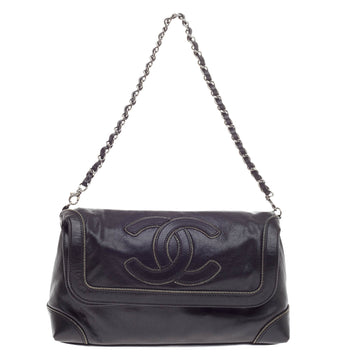 Chanel Vintage CC Embossed Chain Bag Leather -
