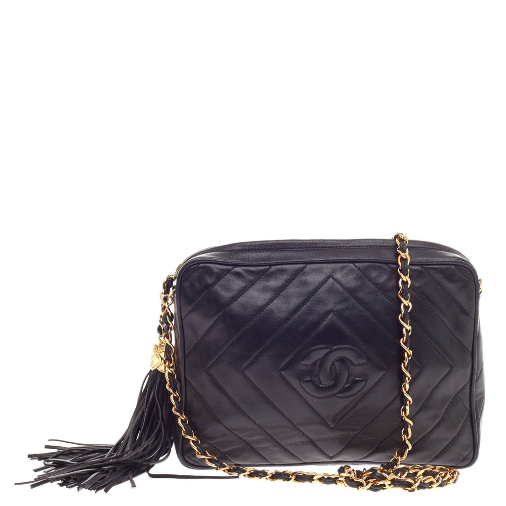 Buy Chanel Vintage Chevron Camera Bag Quilted Leather Small 384403