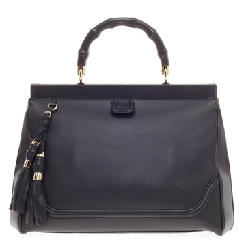 Gucci Bold Bamboo Top Handle Bag Leather