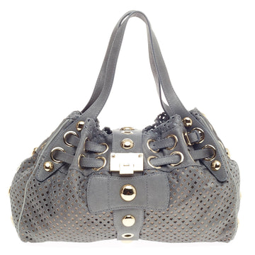 Jimmy Choo Riki Hobo Perforated Suede -
