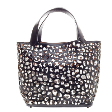 Alaia Bicolor Cut Out Tote Layered Leather Large