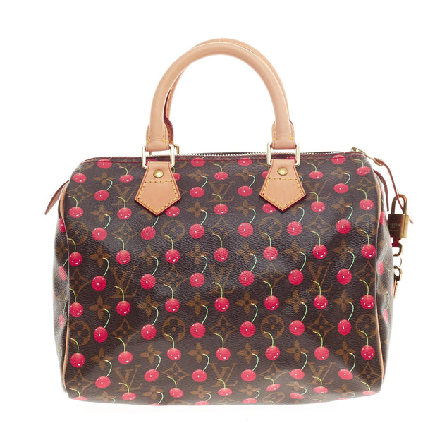 Louis Vuitton Speedy Handbag Limited Edition Monogram Cerises 25 Multicolor  2370841