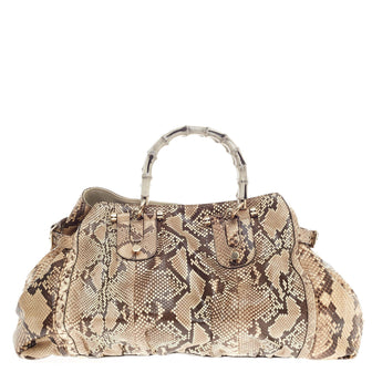 Gucci Pop Bamboo Tote Python Large