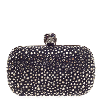 Alexander McQueen Skull Box Clutch Embellished Satin Small