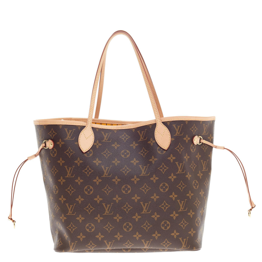 Neverfull leather tote Louis Vuitton Red in Leather - 29250547