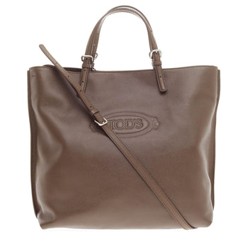 Tod's Logo Media Convertible Tote Leather -