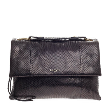 Lanvin Sugar Flap Shoulder Bag Python Medium