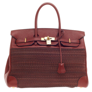 Hermes Birkin Red Fjord Crinoline with Gold Hardware 35