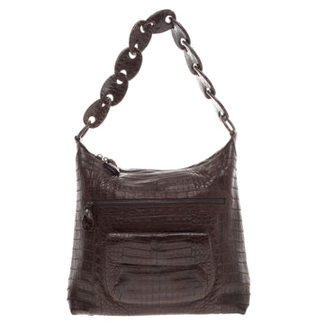 Nancy Gonzalez Front Pocket Hobo Crocodile Medium