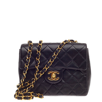 Chanel Vintage Square Classic Single Flap Quilted Leather Mini