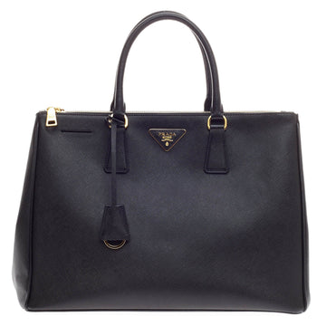 Prada Double Zip Lux Tote Saffiano Leather Medium