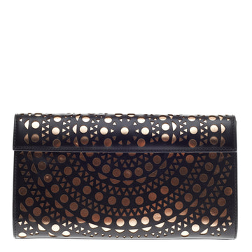Alaia Flap Clutch Laser Cut Leather Small