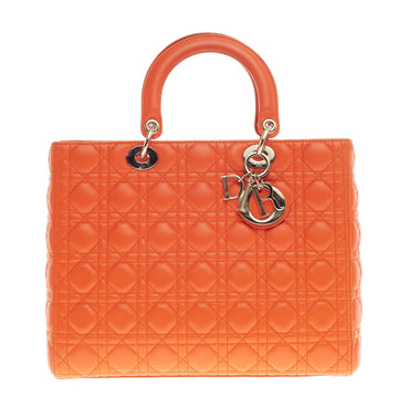 Christian Dior Lady Dior Cannage Quilt Lambskin Large