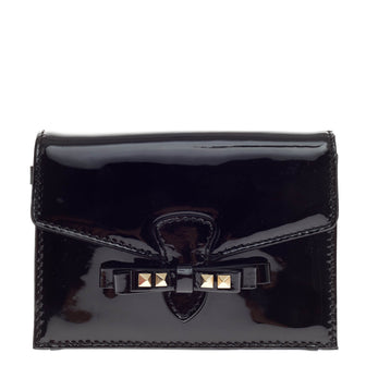 Valentino Rockstud Bow Wristlet Patent Small 